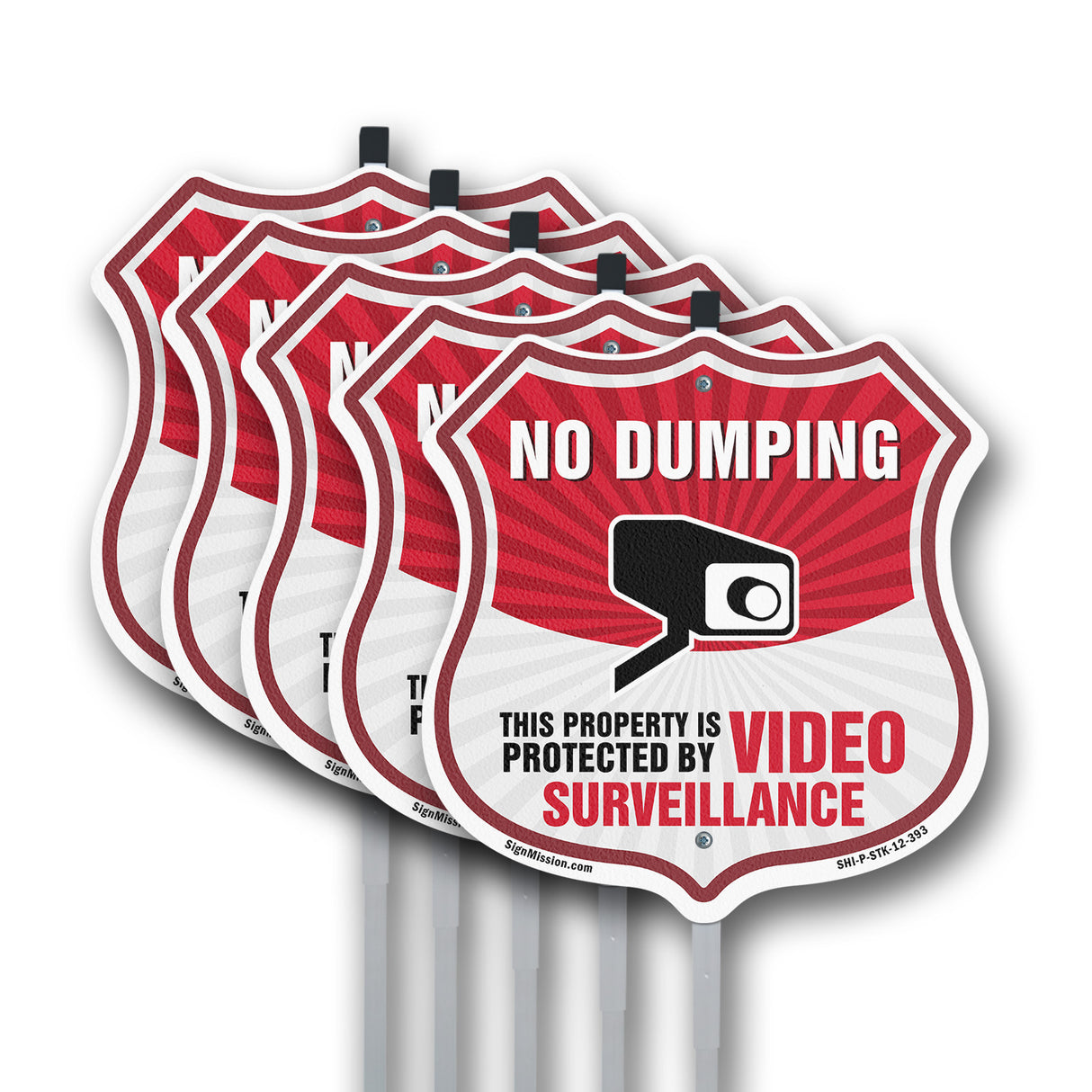 No Dumping Shield Sign This Property Is Protected By Video Surveillance