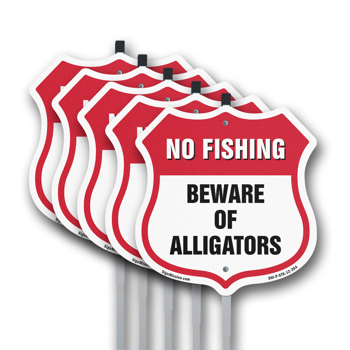 No Fishing Shield Sign Beware Of Alligators