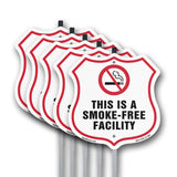 No Smoking Shield Label Set This Is A Smoke Free Facility