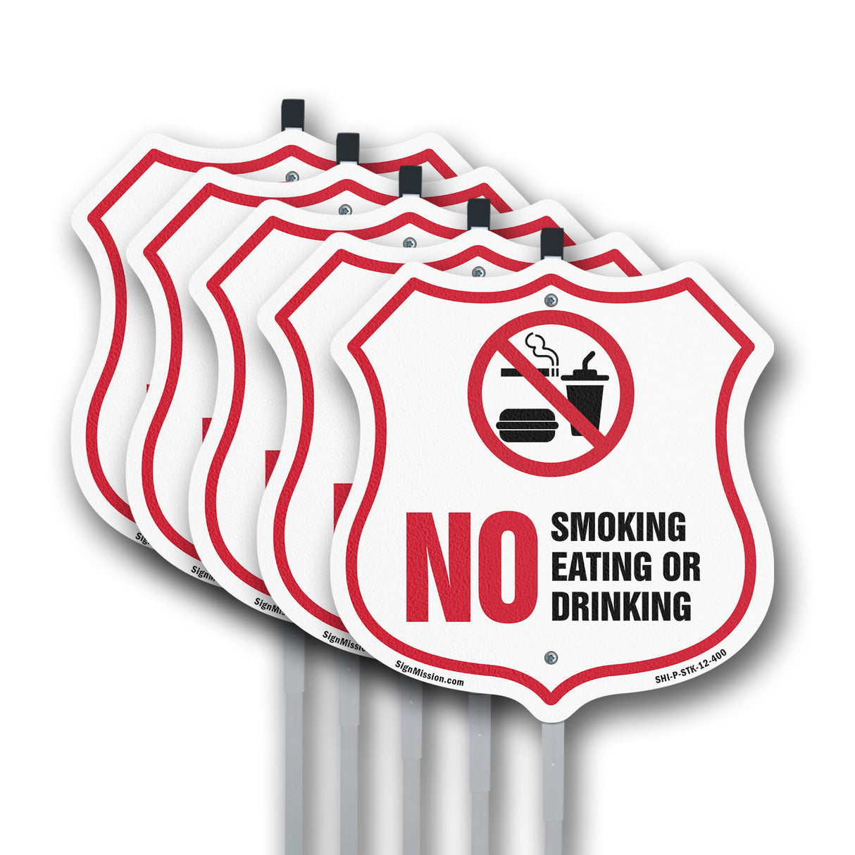 No Smoking Shield Sign No Smoking Eating Or Drinking