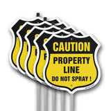 No Spray Shield Sign Caution Property Line Do Not Spray