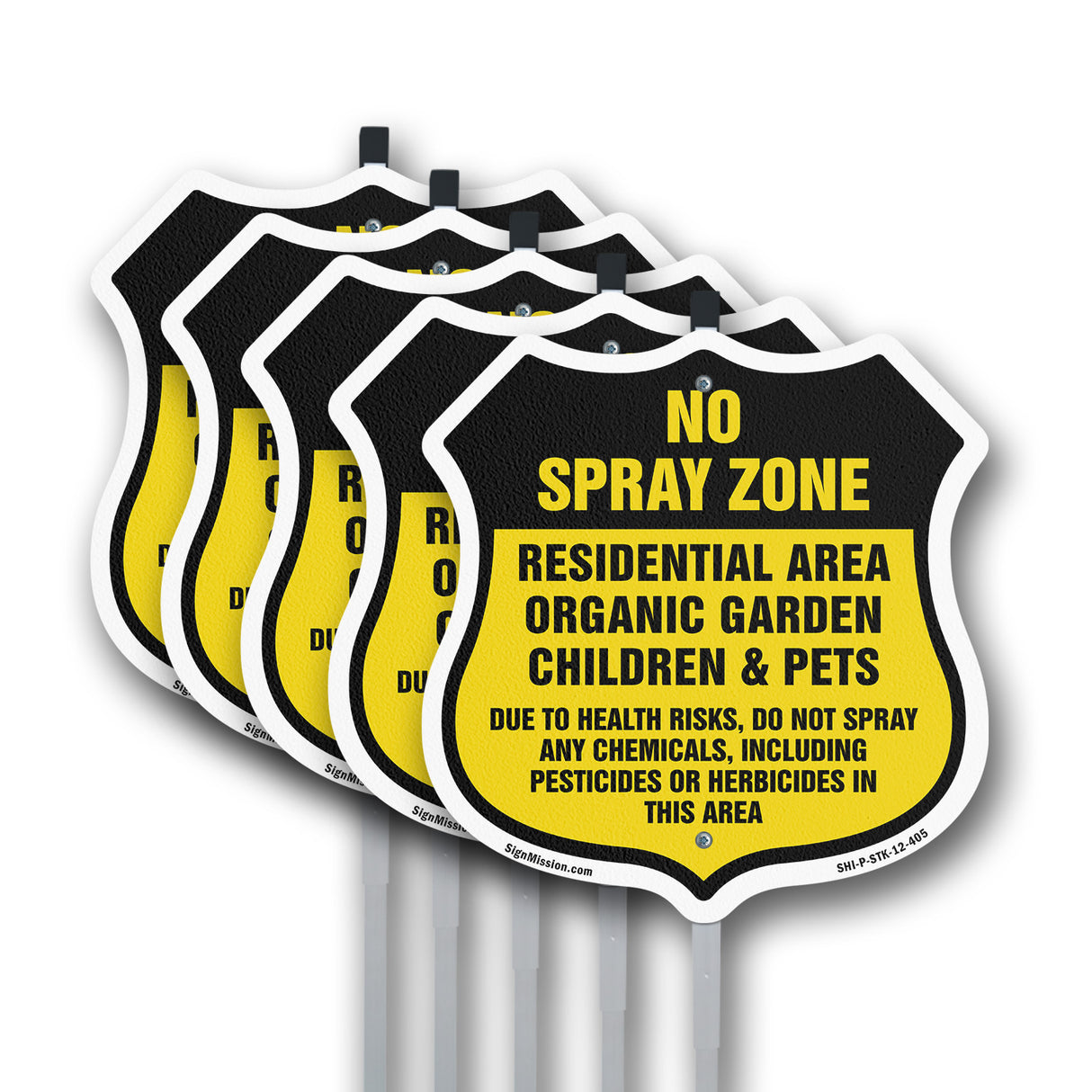 No Spray Shield Sign No Spray Zone Residential Area Organic Garden Children And Pets