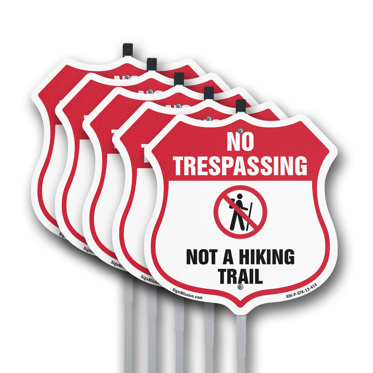 No Trespassing Shield Sign Not A Hiking Trail