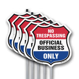 No Trespassing Shield Sign Official Business Only