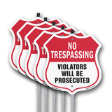 No Trespassing Shield Sign Violators Will Be Prosecuted