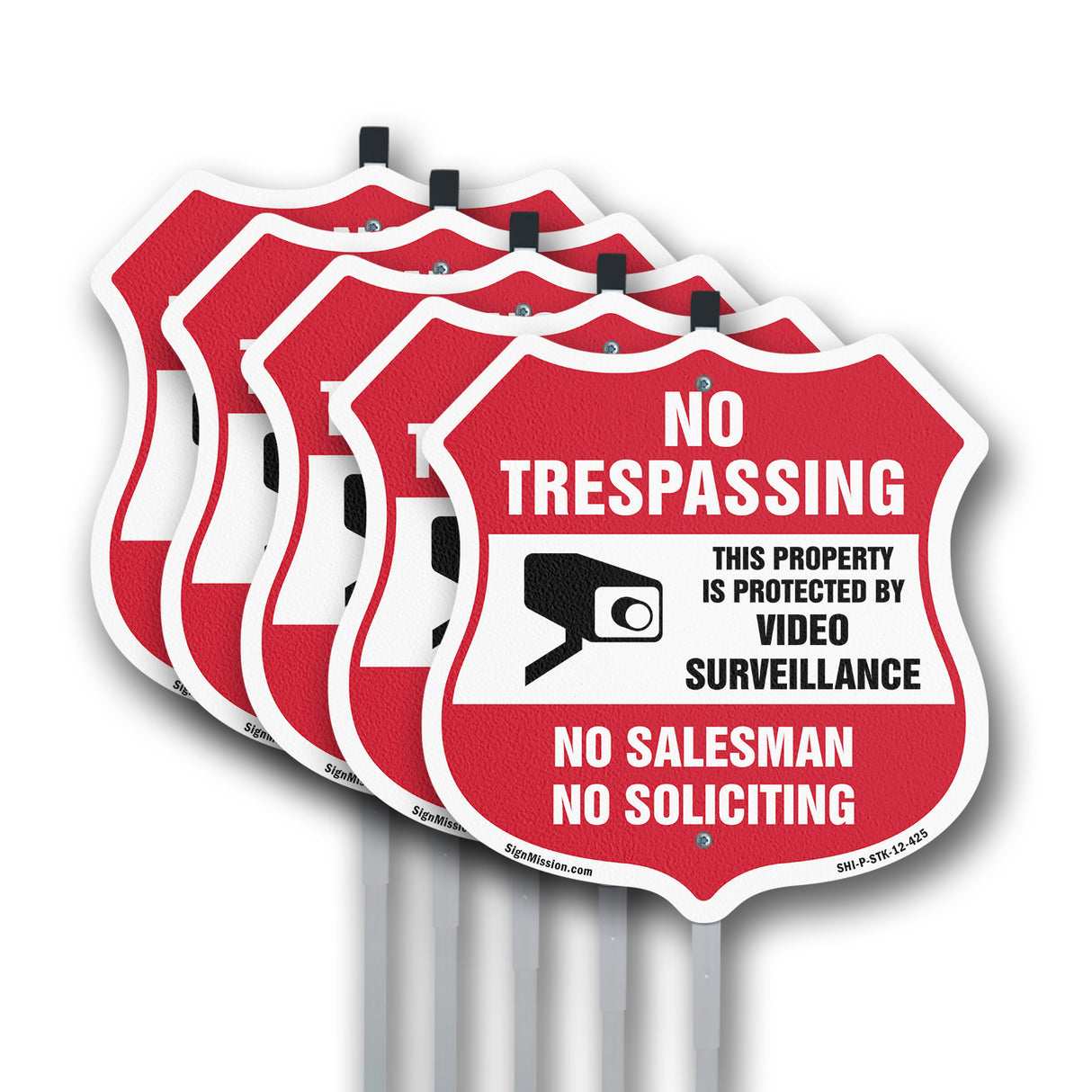 No Trespassing Sign This Property Is Protected By Video Surveillance No Salesman No Soliciting