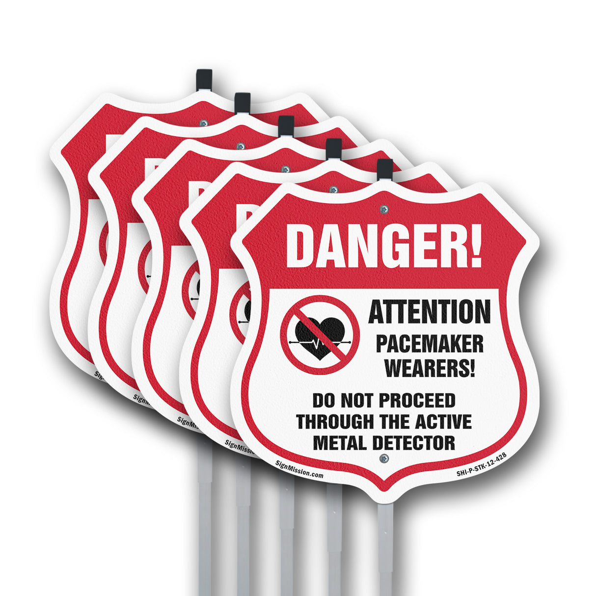 Pacemaker Wearers Danger! Attention Pacemaker Wearers. Do Not Proceed Through The Active Metal Detector