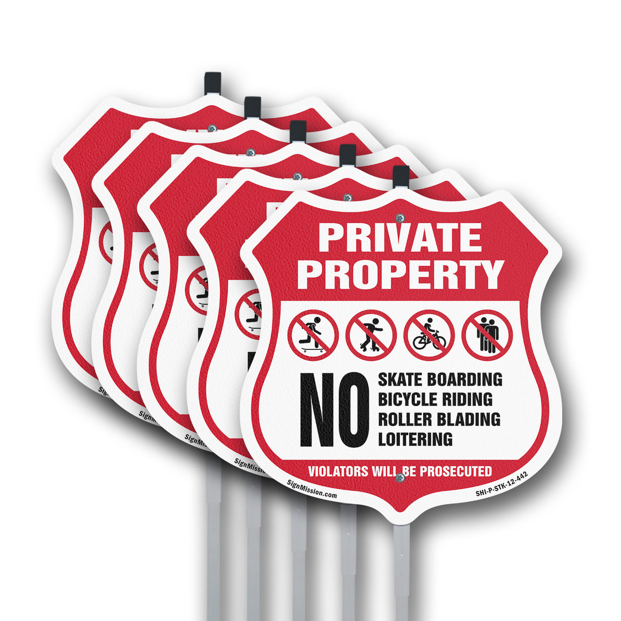 Private Property No Skateboarding Bicycle Riding Roller Blading Loitering. Violators Will Be Prosecuted