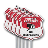 Private Property Shield Sign No Trespassing