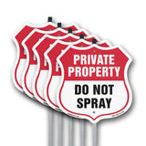 Private Property Shield Sign Do Not Spray