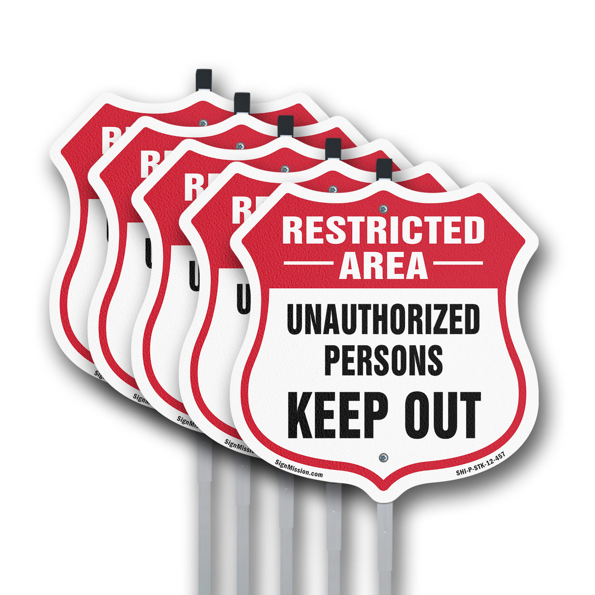 Restricted Area Shield Sign Unauthorized Persons Keep Out