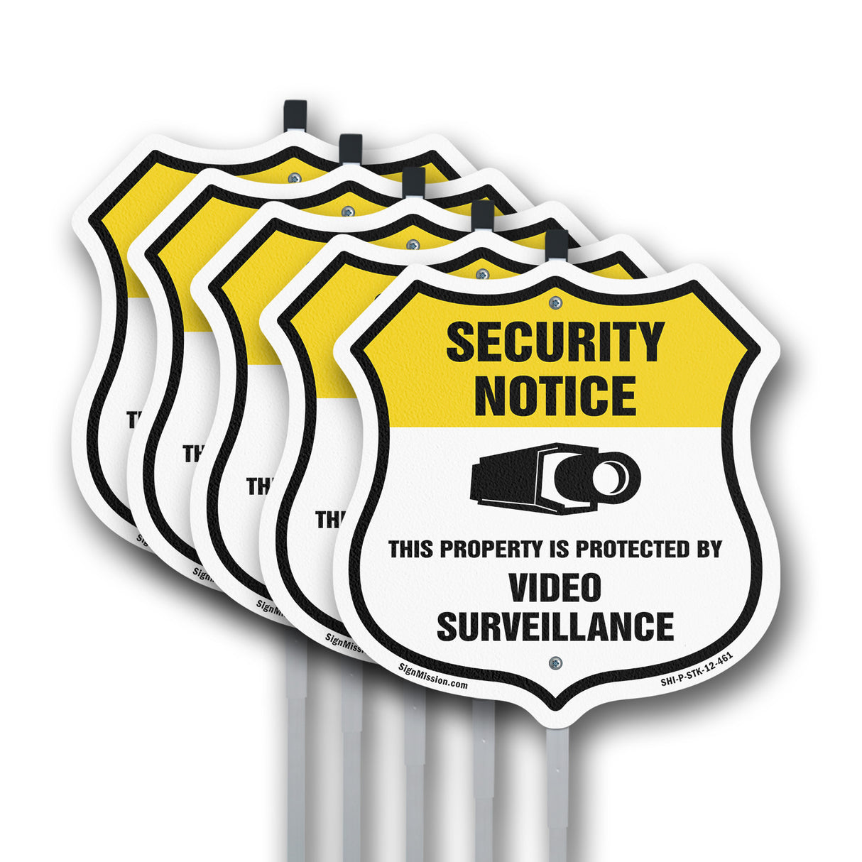 Security Notice Shield Sign This Property Is Protected By Video Surveillance