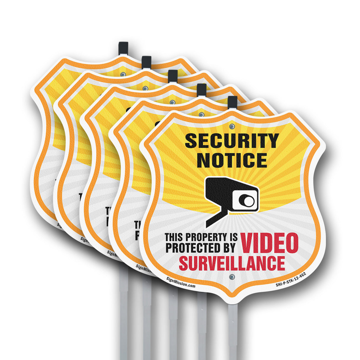 Security Notice Shield Sign This Property Is Protected By Video Surveillance