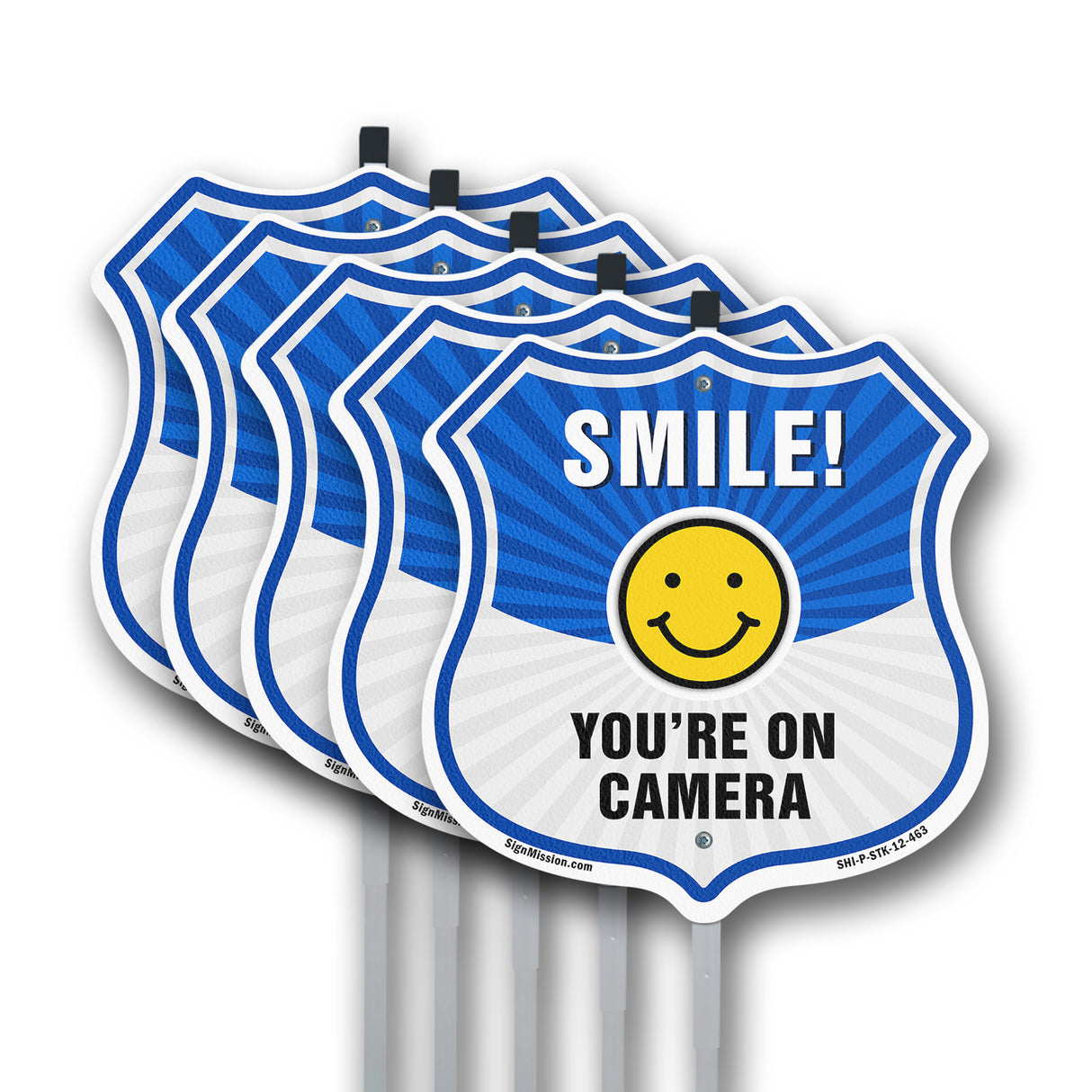 Smile You're On Camera Shield Sign Smile You're On Camera