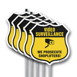 Video Surveillance Shield Sign We Prosecute Shoplifters!