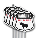Warning Bull In Field