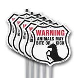 Warning Animals May Bite Or Kick
