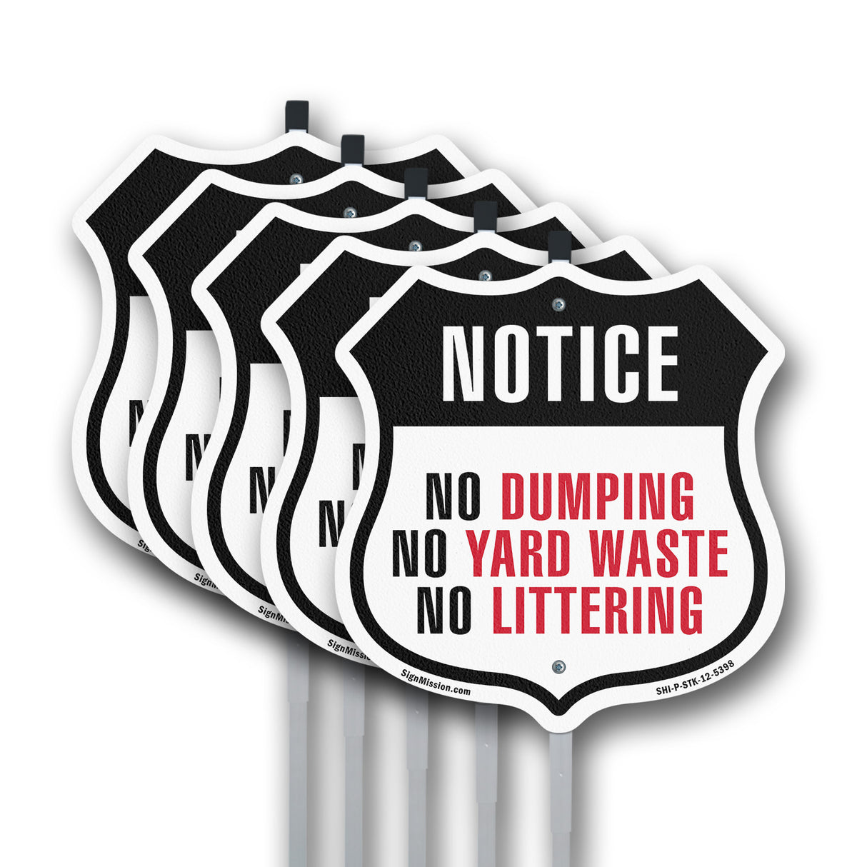 Notice No Dumping No Yard Waste No Littering