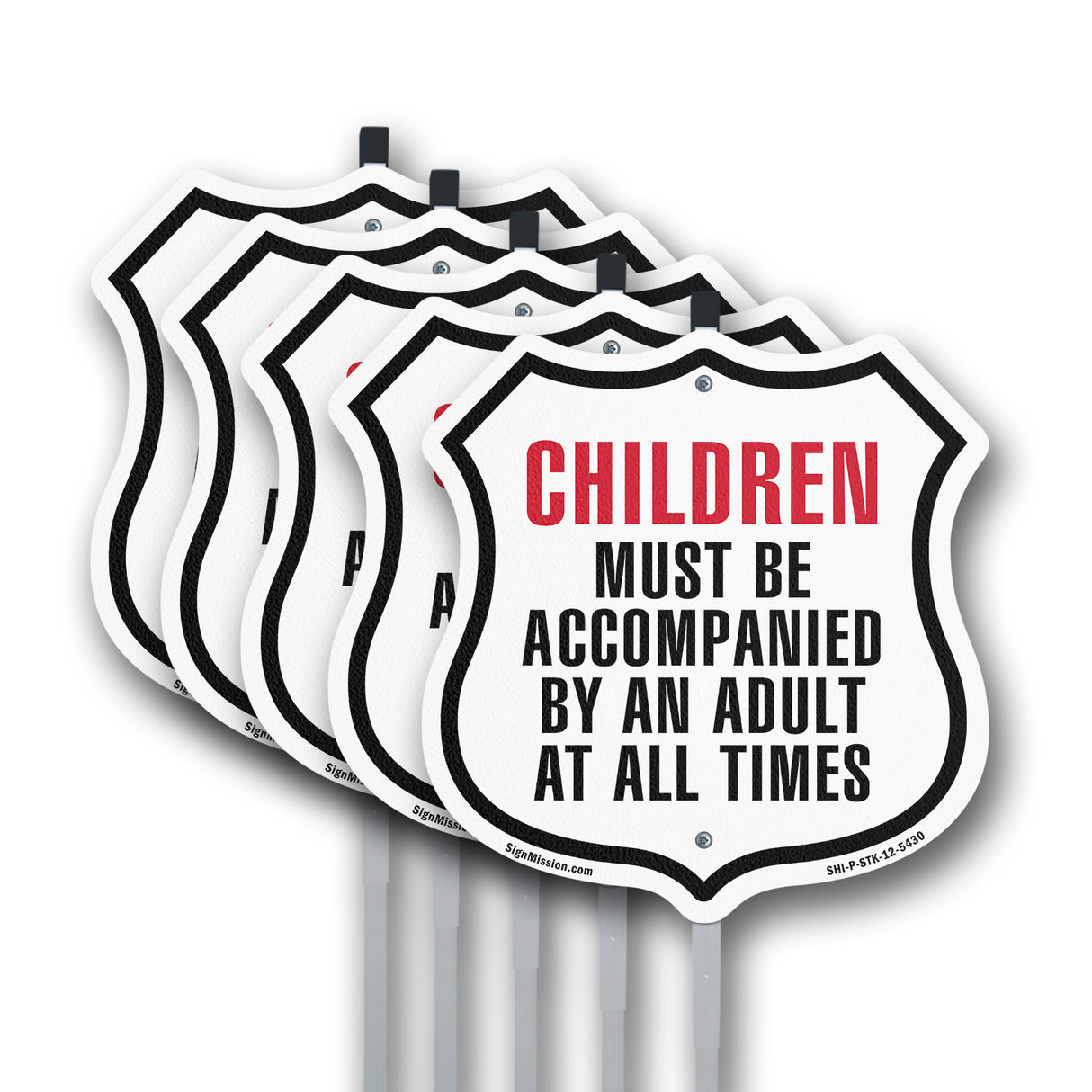 Notice Children Must Be Accompanied by an Adult At All Times