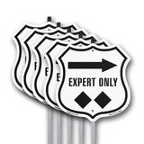 Expert Only Trail Ski Slope Right