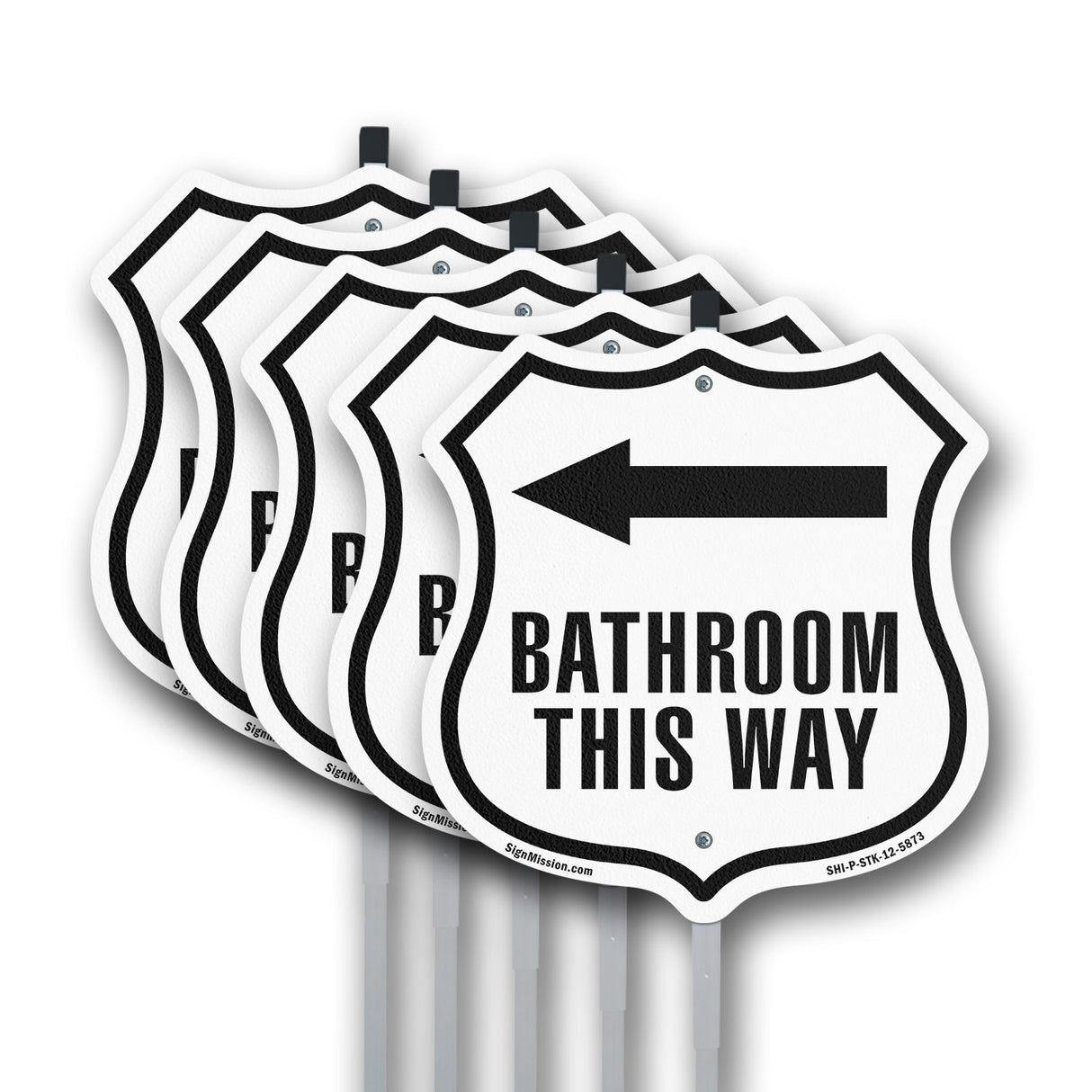 Bathroom This Way Left