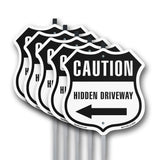 Caution Hidden Driveway Left