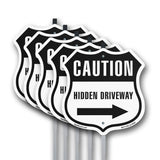 Caution Hidden Driveway Right