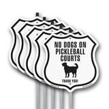 No dogs allowed on Pickleball courts thank you