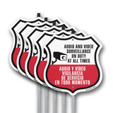 Audio & Video Surveillance On Duty At All Times Sign Bilingual English / Spanish