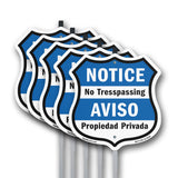 Notice No Trespassing Bilingual English / Spanish