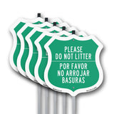 Please Do Not Litter Bilingual English / Spanish