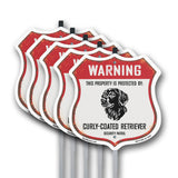 Warning This Property is Protected by Curly Coated Retriever