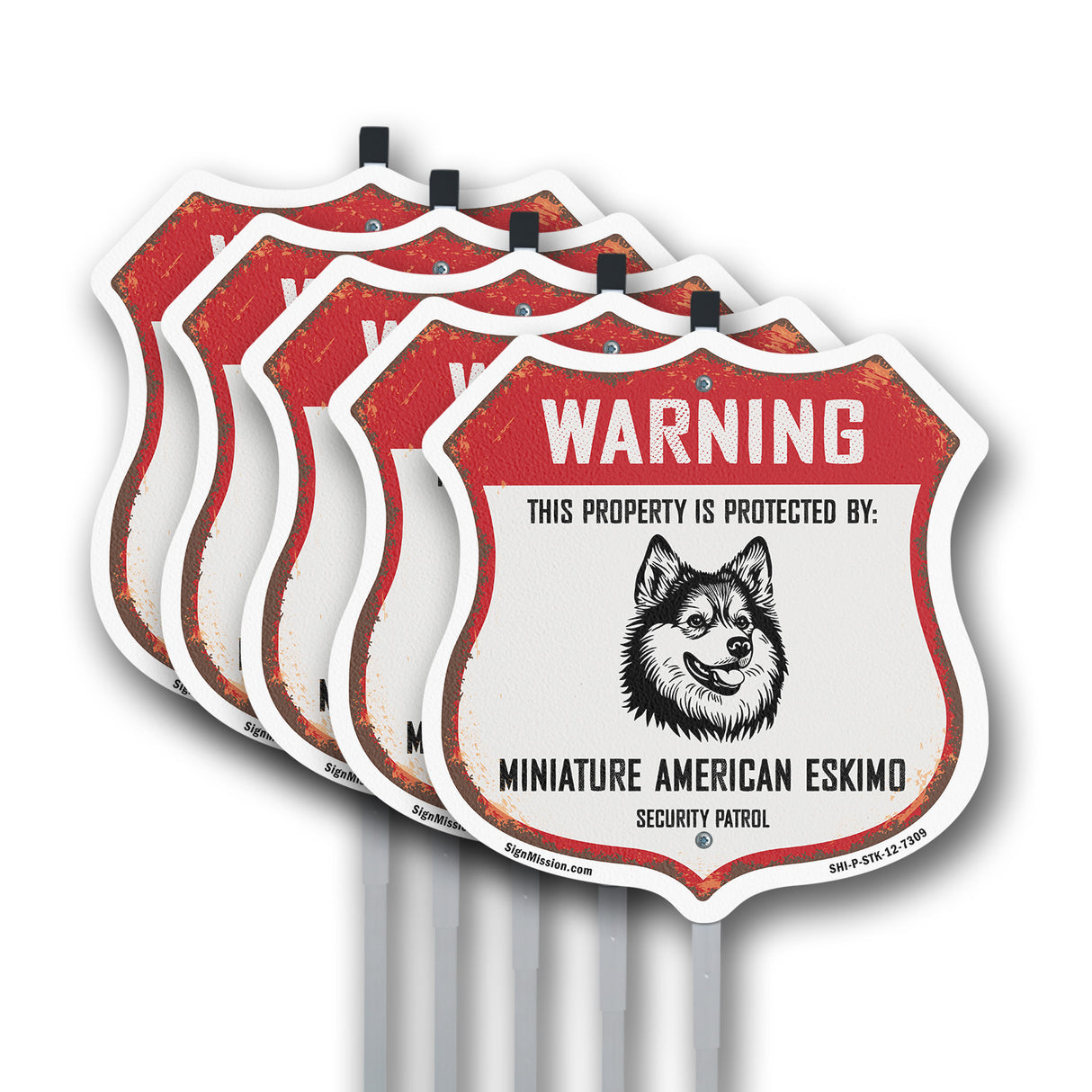 Warning This Property is Protected by Miniature American Eskimo