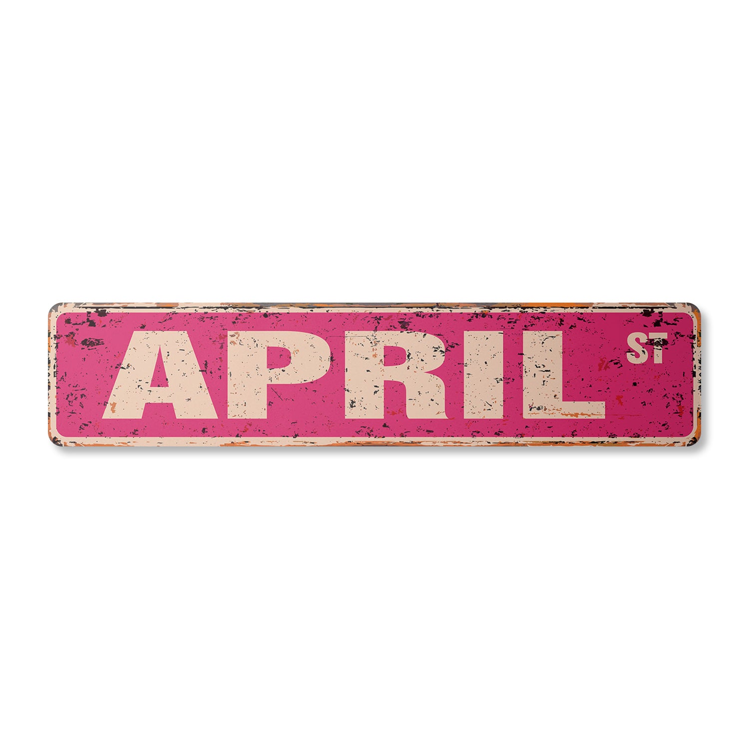Aprilhanging Sign APRIL Vintage Metal Street Sign Childrens Name – SignMission