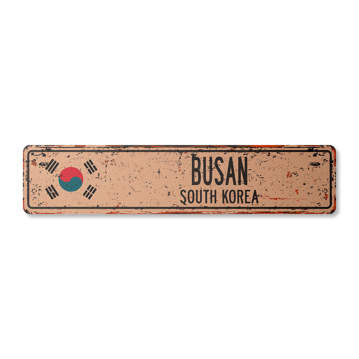 Busan Shipping Sign BUSAN SOUTH KOREA Vintage Metal Street Sign Flags – SignMission