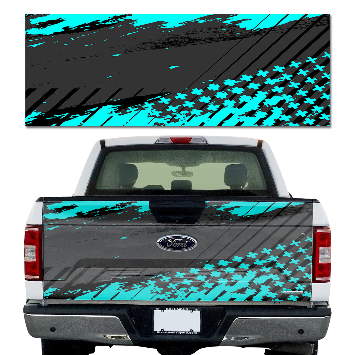 Grunge Cross Cyan