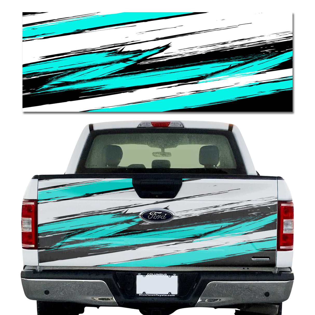 Grunge Stripe Cyan