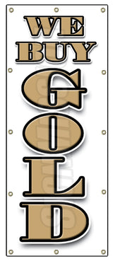 We Buy Gold Vertical Banner