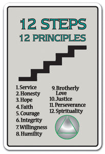 12 STEPS 12 PRINCIPLES Sign