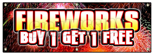 Fireworks Buy 1 Get 1 Free Banner