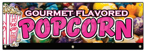 Gourmet Flavored Popcorn Banner