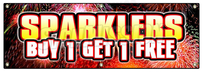 Sparklers Buy 1 Get 1 Free Banner