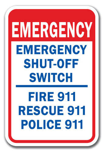 Emergency Shut-Off Switch Fire 911 Rescue 911 Police 911