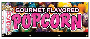 Gourmet Flavored Popcorn Banner