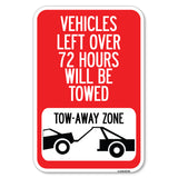 Vehicles Left Over 72 Hours Will Be Towed Tow-Away Zone (With Car Tow Graphic)