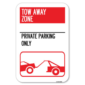 Tow Away Zone - Private Parking Only (With Car Towing Symbol)