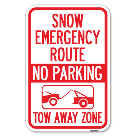 Snow Emergency Route, Tow Away Zone with Graphic