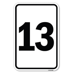 Sign with Number '13