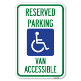 Reserved Parking, Van Accessible with Symbol
