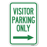 Reserved Parking Sign Visitor Parking Only (With Right Arrow)